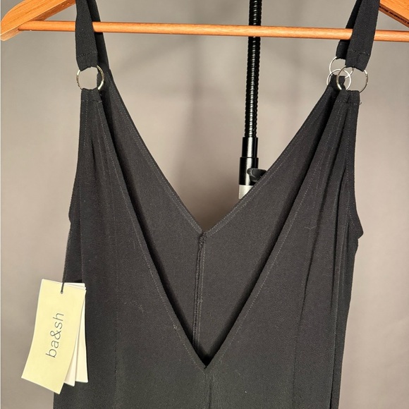 ba&sh • NWT Fasme Jumpsuit • Black Flowy Wide Leg Deep Open Back • XS - Picture 11 of 13